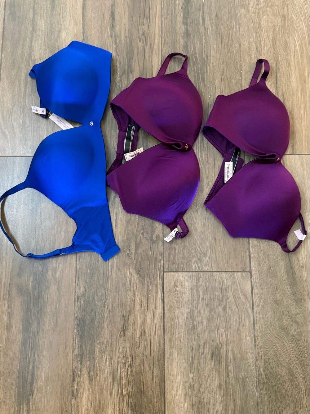 Victoria's Secret Seamless Bras in Royal Blue and Deep Purple
